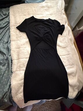 Amazon Black Short Sleeve Mini Dress